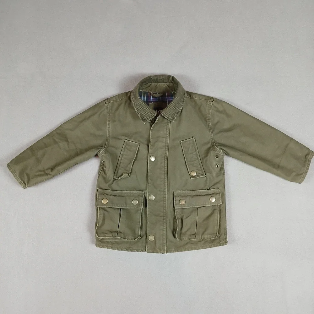 Baby Gap Boys Toddler‎ Size 2 Green Army Fall Coat Jacket Flannel 100% Cotton